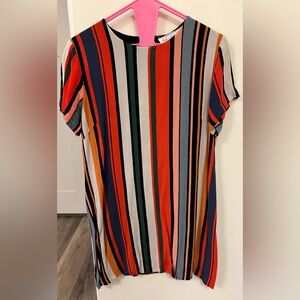 Colorful Striped T-Shirt Dress
